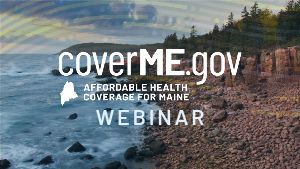 CoverME.gov Webinar text over boat photo