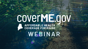 CoverME.gov Webinar text over person hiking