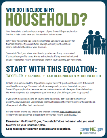 First page of My Tax Household resource